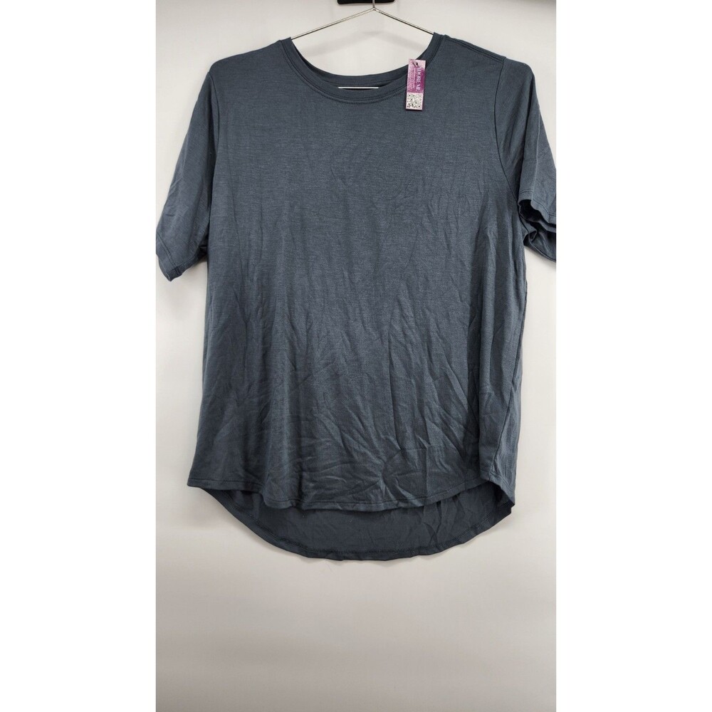 Adore Me Women's‎ Blue Short Sleeve Low Hem T-Shirt Tee NWT